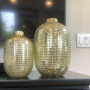 Modern Glam Gold Vase Set